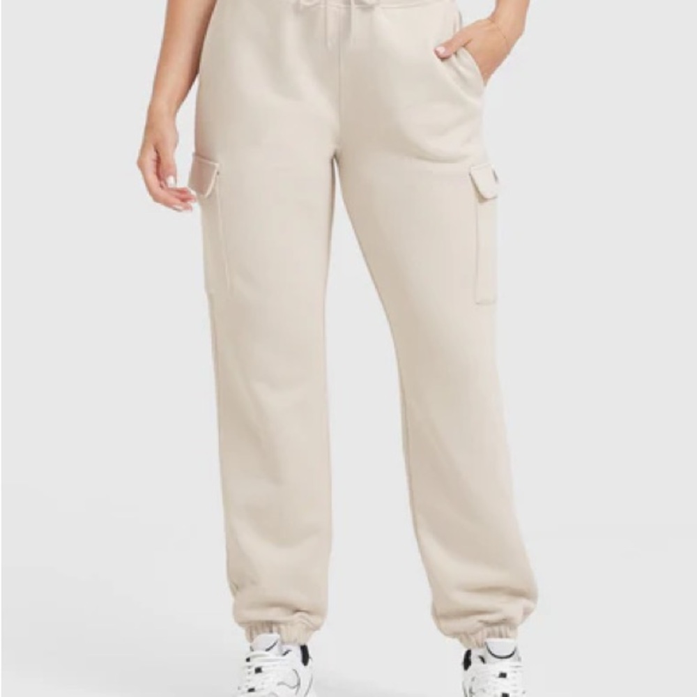 Oner Active Cream Cargo Jogger Track Pants